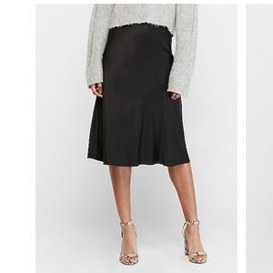 High Waisted Satin Midi Skirt - Express - XS